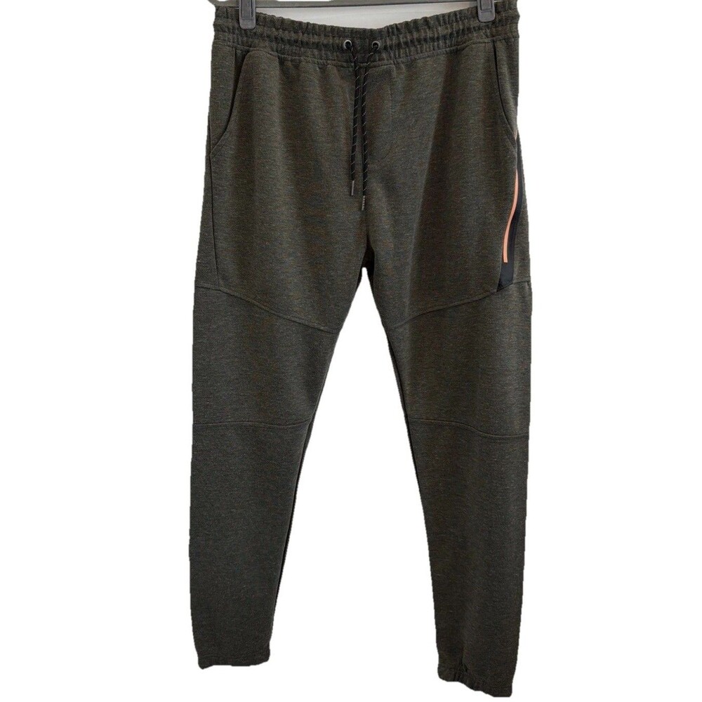 Burnside Men's Sz L Performance Jogger Pants Olive Green Army Zip Pocket BG8531 - Picture 2 of 16